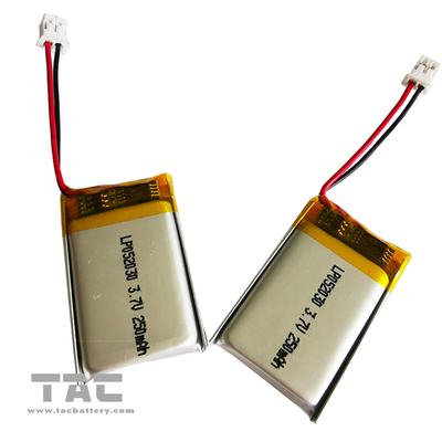 Batería de Lipo del litio del polímero de LP052030 3.7V 250mAh recargable para Bluetooth