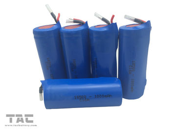 Batería cilíndrica de la ión de litio de ICR18500 3.7V 1000mAh para la linterna portátil