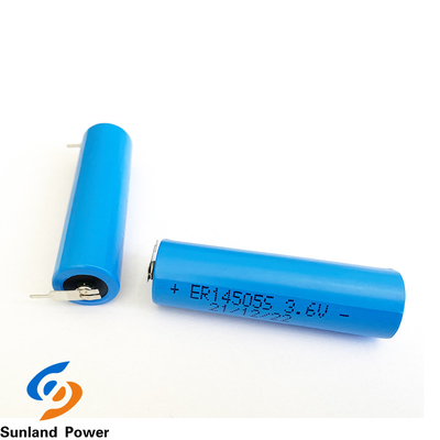 LiSOCl2 batería da alta temperatura azul de la batería ER14505S 3.6V 1.8AH