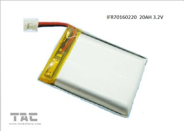 Batería suave del paquete 3.2V LiFePO4 con el conector 70160220 20Ah para la energía solar