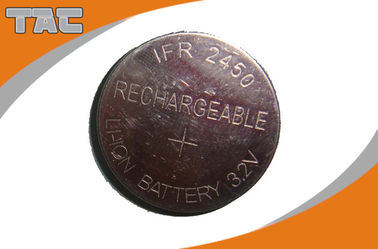 Batería recargable LFR2450 80mAh 3.2V de la célula de la moneda del litio para el ámbito de IOT