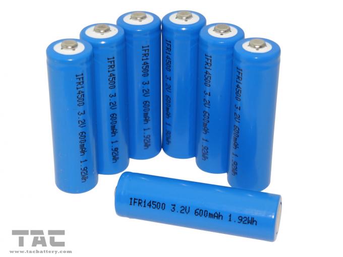 Batería de la batería solar IFR14500/AA 3.2V 600mAh LiFePO4 para la luz solar