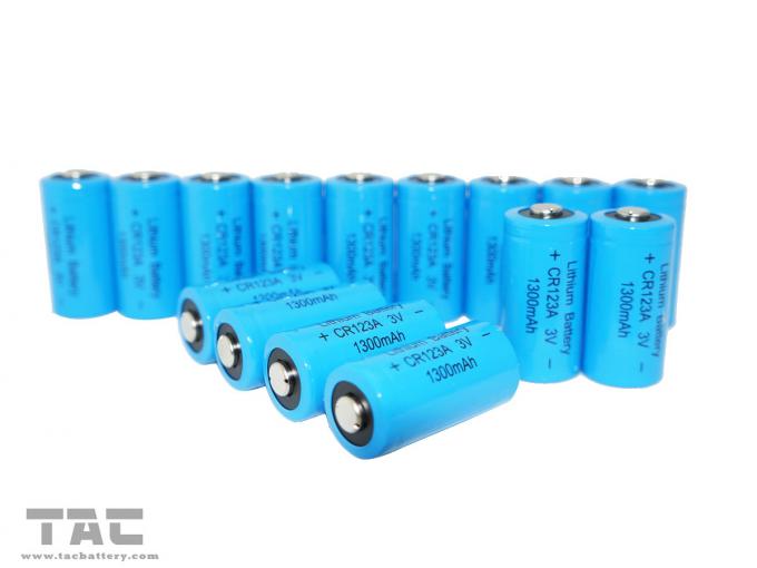 Batería primaria 1300 mAh del litio LiMnO2 de CR123A con densidad de alta energía
