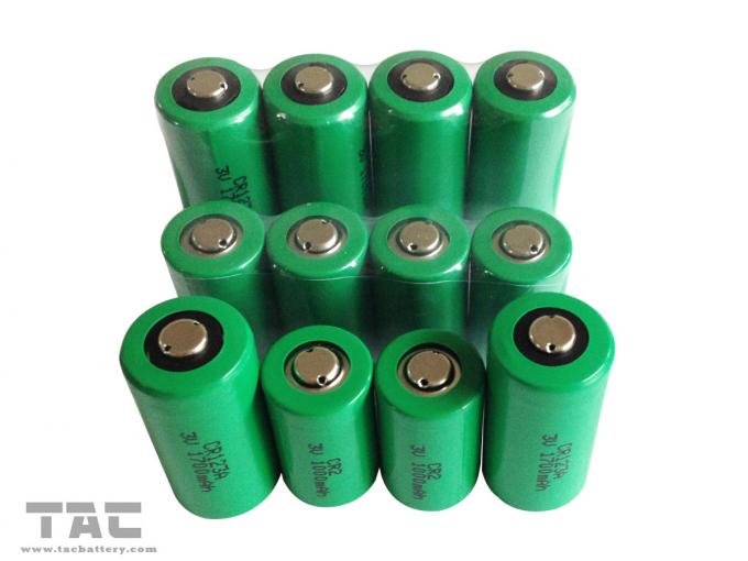 Batería del Li-manganeso de la alta capacidad 3.0V CR123A 1700mAh