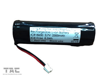 3,7 batería cilíndrica de la ión de litio de voltio 2300mAh recargable para la linterna de la bicicleta