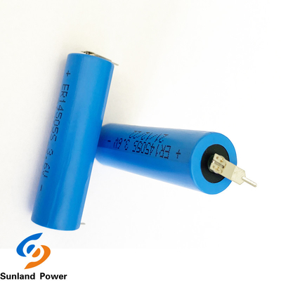 LiSOCl2 batería da alta temperatura azul de la batería ER14505S 3.6V 1.8AH