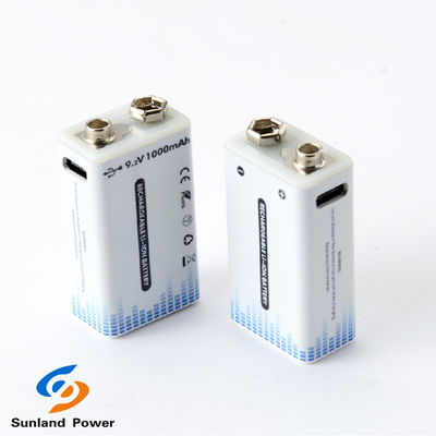 Batería de iones de litio recargable de 9V Conector portátil USB C / Tipo C