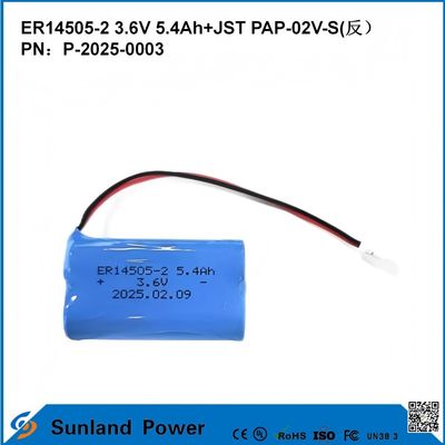 3.6V 5.4AH ER14505-2 Batería primaria Alta y estable tensión de funcionamiento