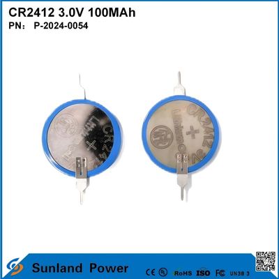CR2412 3.0V 100MAH Batería Li-MnO2 de larga duración