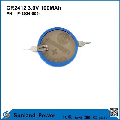 CR2412 3.0V 100MAH Batería Li-MnO2 de larga duración
