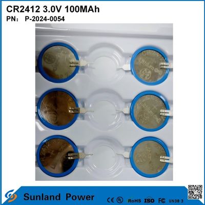 CR2412 3.0V 100MAH Batería Li-MnO2 de larga duración