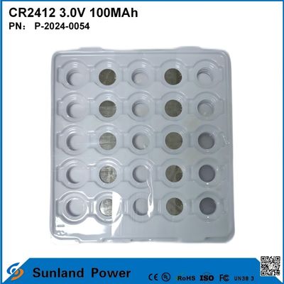 CR2412 3.0V 100MAH Batería Li-MnO2 de larga duración