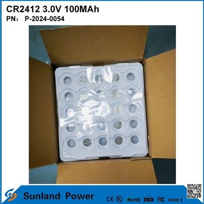 CR2412 3.0V 100MAH Batería Li-MnO2 de larga duración