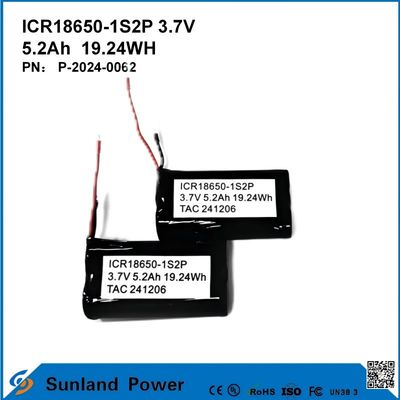 ICR18650-1S2P 3.7V 5.2AH 19.24WH Batería recargable