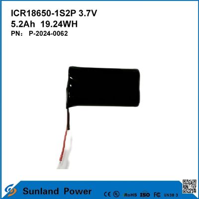 ICR18650-1S2P 3.7V 5.2AH 19.24WH Batería recargable
