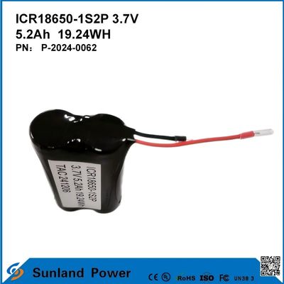 ICR18650-1S2P 3.7V 5.2AH 19.24WH Batería recargable