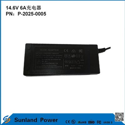 14.6V 6A Cargador, compatible con 12.8V/14.4V LiFePO4 Cargador de baterías, diseñado específicamente para herramientas eléctricas / cargador eléctrico Eficiente, compatible con múltiples dispositivos