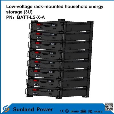 3U Control inteligente de baja tensión Almacenamiento de energía para el hogar Todo en uno Mayordomo LiFePO4 51.2V 50A 5120Wh16S1P Batería LFP prismática con caparazón de aluminio 3.2V/100Ah Vida útil de 4000 ciclos