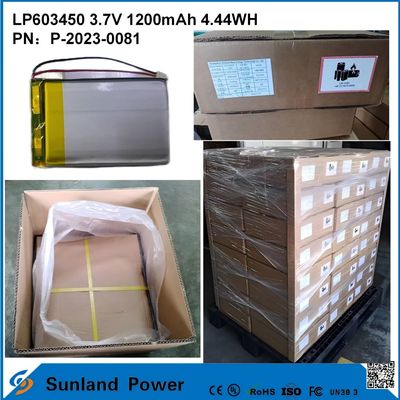 GP603450 Célula para electrónica de consumo y aplicaciones médicas 1200mAh 3.7V UL & UN38.3 Certificado en stock y personalizable
