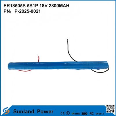 ER18505S 5S1P 18V 2800MAH Batería resistente a altas temperaturas y de gran capacidad