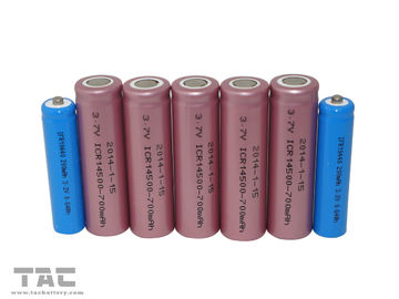 Célula cilíndrica ICR14500 de la ión de litio de las baterías recargables 700mAh del AA
