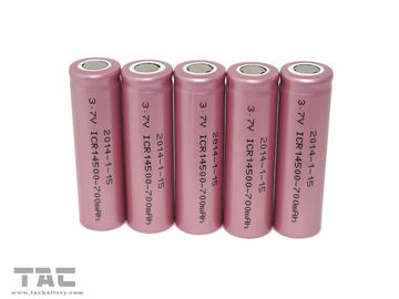 Célula cilíndrica ICR14500 de la ión de litio de las baterías recargables 700mAh del AA