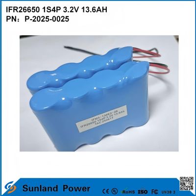 Baterías IFR26650 1S4P 3.2V 13.6Ah para almacenamiento de energía móvil doméstico y comercial, herramientas eléctricas de alta potencia, taladros, sierras y amoladoras angulares