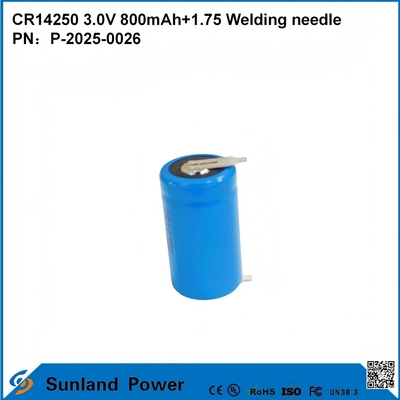 CR14250 3.0V 800mAh + 1.75 Aguja de soldadura se puede utilizar para medidores inteligentes de agua, medidores de electricidad, medidores de gas, respaldo de memoria, memoria CMOS, RTC (relojes en tiempo real), sensores de alarma inalámbricos.