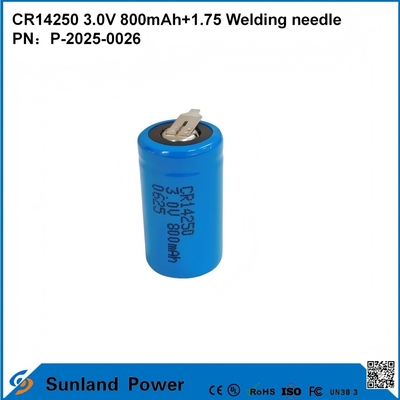 CR14250 3.0V 800mAh + 1.75 Aguja de soldadura se puede utilizar para medidores inteligentes de agua, medidores de electricidad, medidores de gas, respaldo de memoria, memoria CMOS, RTC (relojes en tiempo real), sensores de alarma inalámbricos.