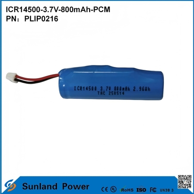 Batería ICR14500-3.7V-800mAh-PCM aplicada a luces LED, productos digitales, dispositivos domésticos inteligentes, ratones inalámbricos, cepillos de dientes eléctricos y afeitadoras.