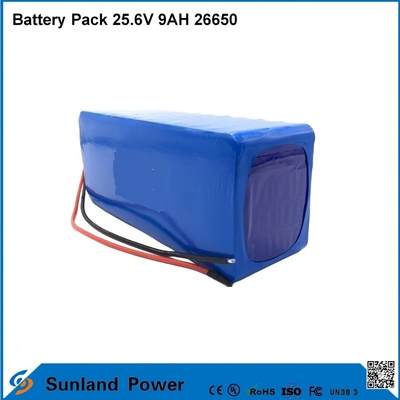 Batería de iones de litio para motocicletas LiFePO4 Batería de 25,6 V 9AH 26650
