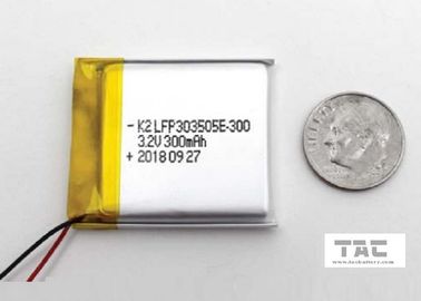 Batería 300MAH LFP303505E de voltio LiFePO4 del peso ligero 3,2 para la lámpara de minero