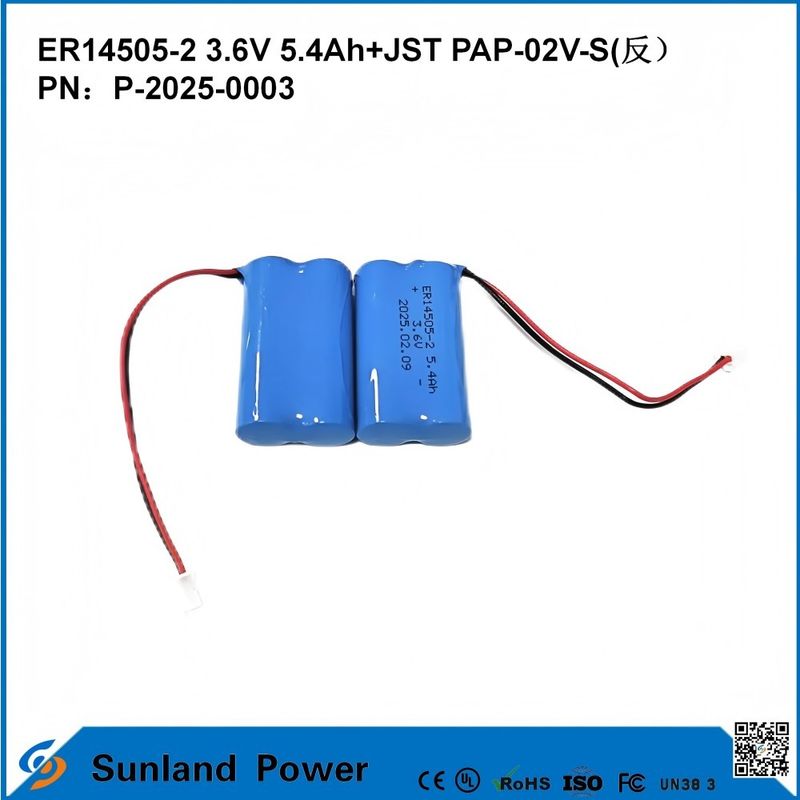 3.6V 5.4AH ER14505-2 Batería primaria Alta y estable tensión de funcionamiento