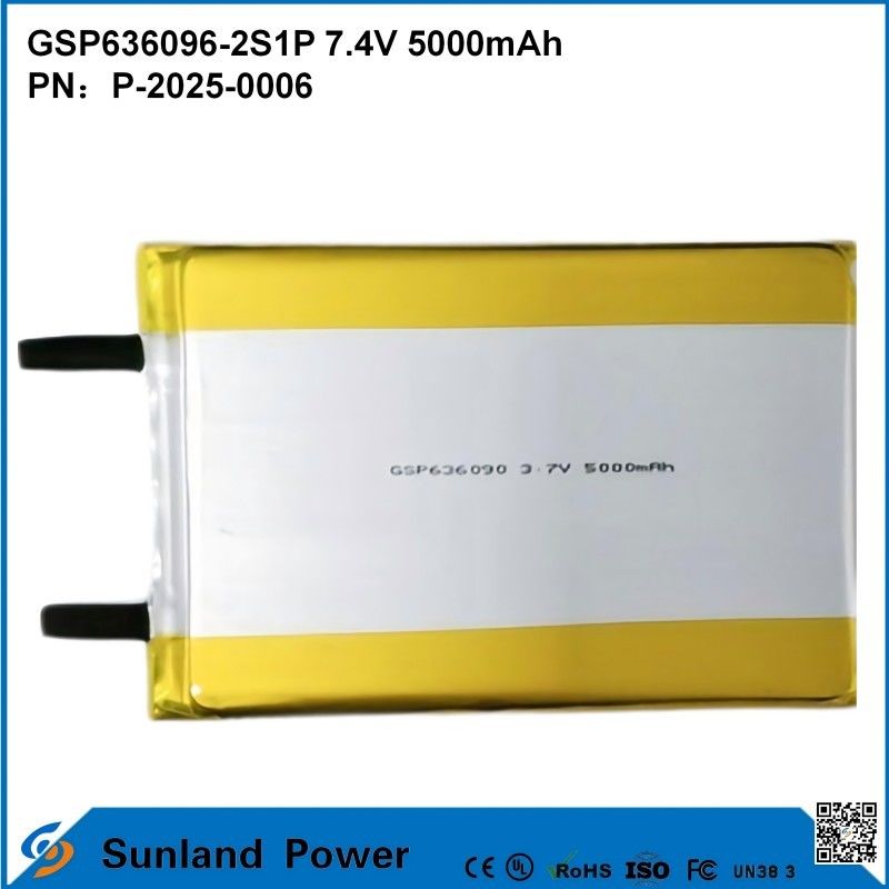 Batería recargable de iones de litio GSP636096-2S1P 7.4V Y 5000mAh Para bancos de energía Aparatos electrónicos al aire libre linterna Iluminación de equipos electrónicos pequeños