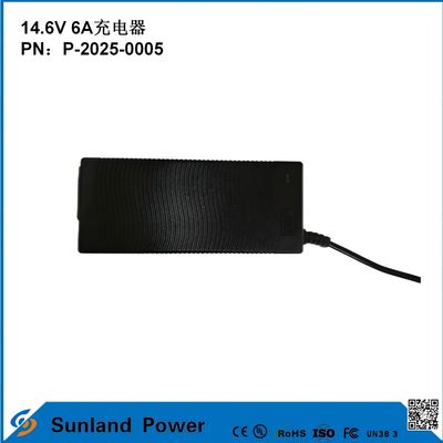 14.6V 6A Cargador, compatible con 12.8V/14.4V LiFePO4 Cargador de baterías, diseñado específicamente para herramientas eléctricas / cargador eléctrico Eficiente, compatible con múltiples dispositivos