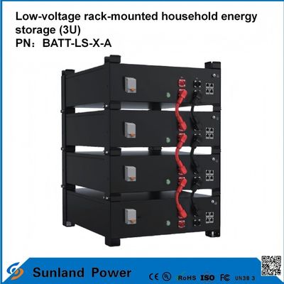 3U Control inteligente de baja tensión Almacenamiento de energía para el hogar Todo en uno Mayordomo LiFePO4 51.2V 50A 5120Wh16S1P Batería LFP prismática con caparazón de aluminio 3.2V/100Ah Vida útil de 4000 ciclos