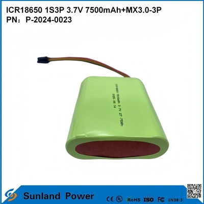 BATERÍA CR18650 1S3P 3.7V 7500mAh+MX3.0-3P-UL2054