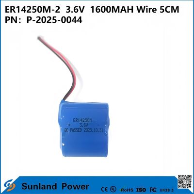 ER14250M-23.6V1600MAH Batería de 5CM de cable utilizada en medidores inteligentes, instrumentos de automatización, dispositivos médicos, equipos de comunicación inalámbrica, sistemas de alarma contra robos, electrónica automotriz,Internet de las