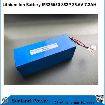El paquete de baterías IFR26650 8S2P 25.6V 7.2Ah LiFePO4 se utiliza ampliamente en sistemas de seguimiento solar, fuentes de alimentación de respaldo de telecomunicaciones, instrumentos portátiles y AGV compactos