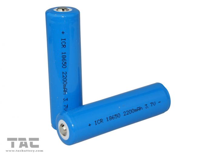 Litio Ion Cylindrical Battery 2200mAh de LIR18650 3.7v con la densidad de alta energía para la luz del LED