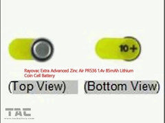 Rayovac Extra Avanzado Zinc Air PR536 1.4v 85mAh Batería de célula de moneda de litio