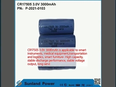 CR17505 3.0V 3000mAh es aplicable a instrumentos inteligentes, equipos médicos, transporte y logística, muebles inteligentes.servicio largo