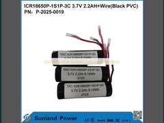 BATERÍA ICR18650P-1S1P-3C 3.7V 2.2AH+CABLE