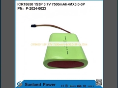 CR18650 1S3P 3.7V 7500MAH+MX3.0-3P-UL2054