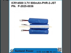 ICR14500 3.7V 800mAh-PHR-2-Cable JST de 10mm