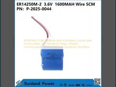 ER14250M-2  3.6V  1600MAH Batería con cable de 5 cm. Puede utilizarse en instrumentos, Internet de las cosas, comunicación inalámbrica, equipos electrónicos médicos y más.