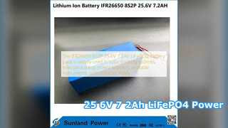 Energía de la batería IFR26650 8S2P 25.6V 7.2Ah LiFePO4